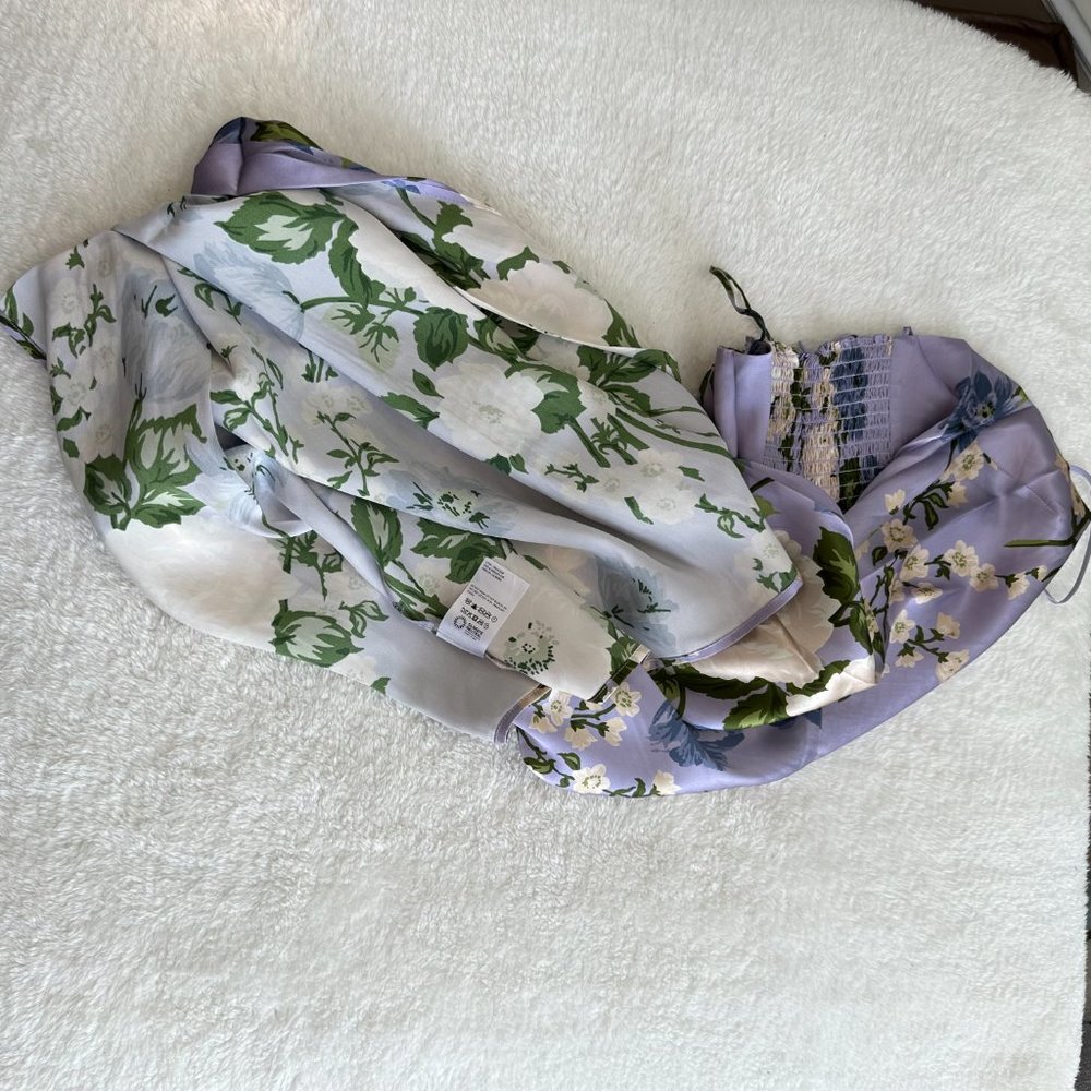 Reformation Frankie Silk Dress in Garden Soiree - Picture 8 of 11